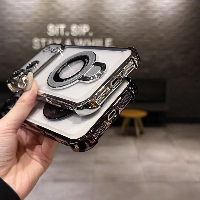 Для Xiaomi 15T Pro Чехол Противоударный Магнитный Кронштейн Чехол для телефона Для Mi 15 T 15T 14T 13T Pro Подставка Прозрачная Мягкая Силиконовая Крышка