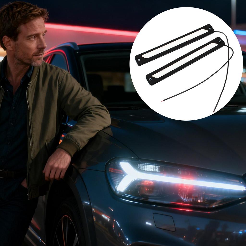 Led Daytime Driving Lights 9in Waterproof Silicone Lamp 2 Pieces Super Bright Modified Car LED Lights Front Rear For Truck