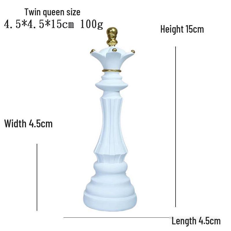 Black and White Chess Piece Resin Figurine for Creative Home Decor