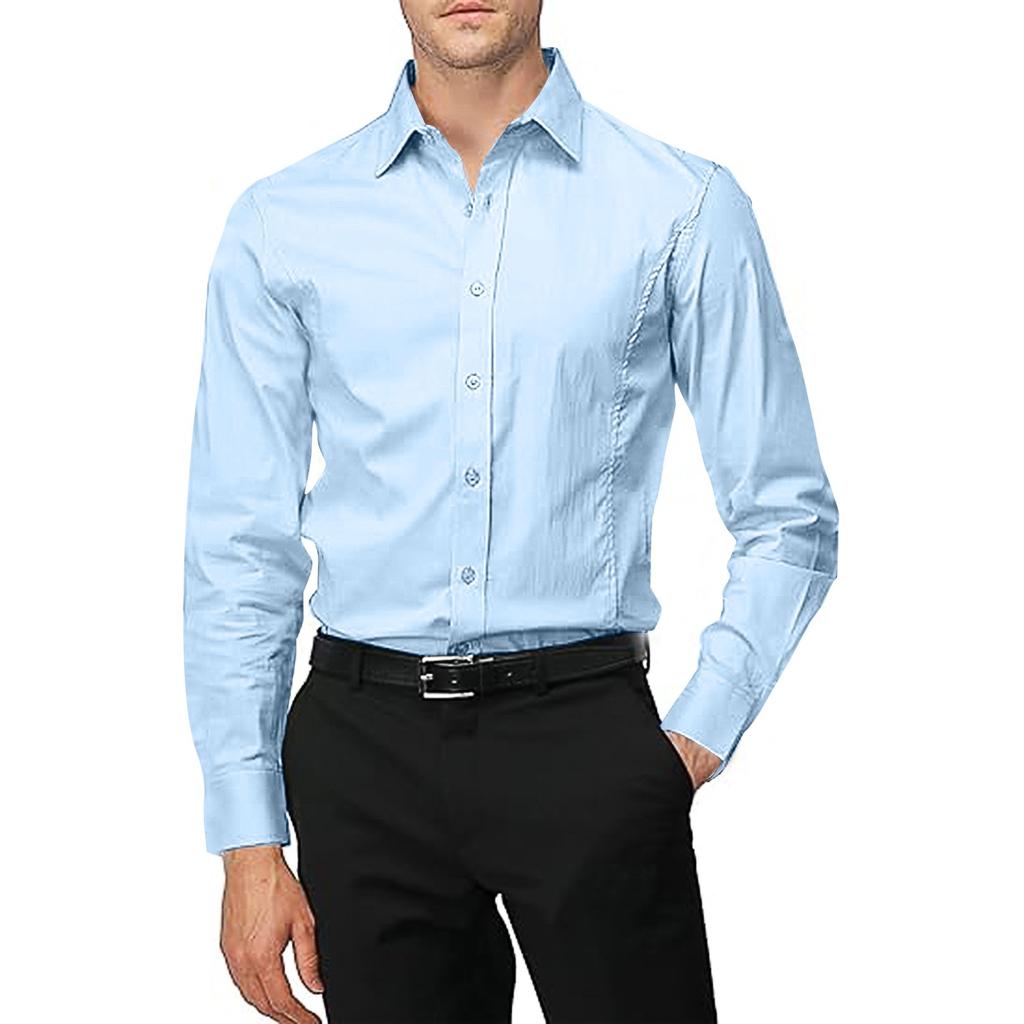 Белая рубашка мужская с длинным рукавом не требующая глажки деловая декоративная мужская белая повседневная рубашка для работы