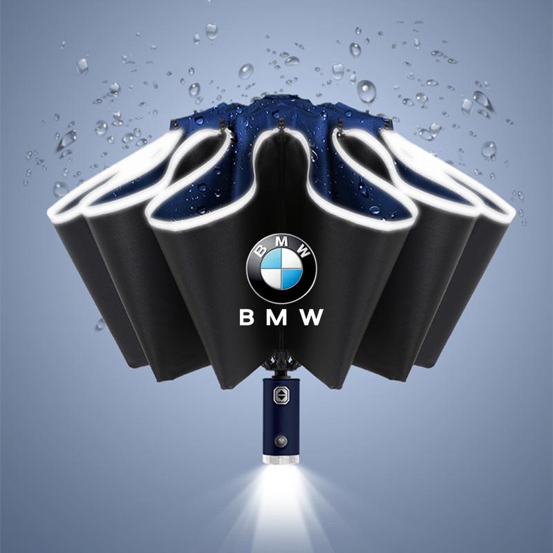LED Automatic Folding Umbrella Windproof Umbrella Sticker For BMW M Power X1 E84 X3 F25 X5 E53 X6 E71 IX3 I3 320i 330d M4 1 3 5