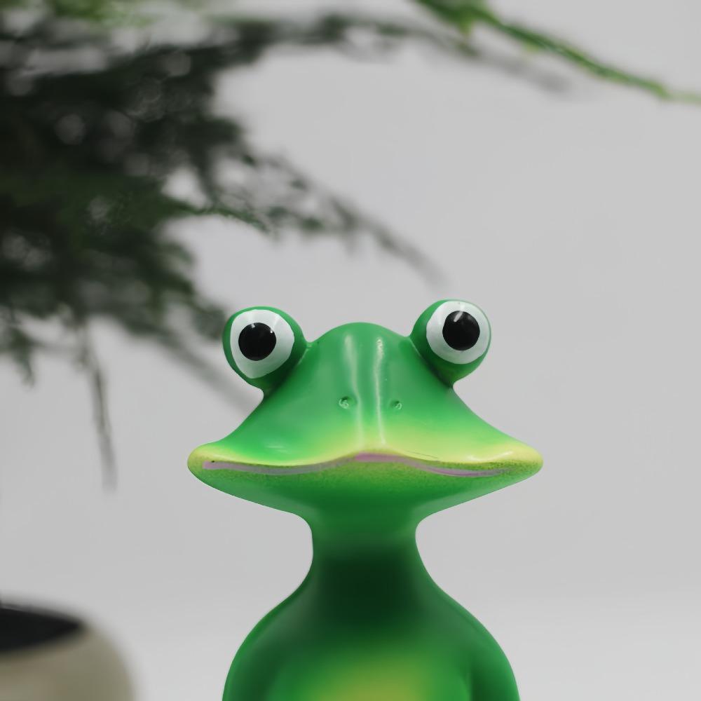Green Zen Meditation Frog Statue Resin Crafts Garden Animal Figurine for Outside Lawn Outdoor