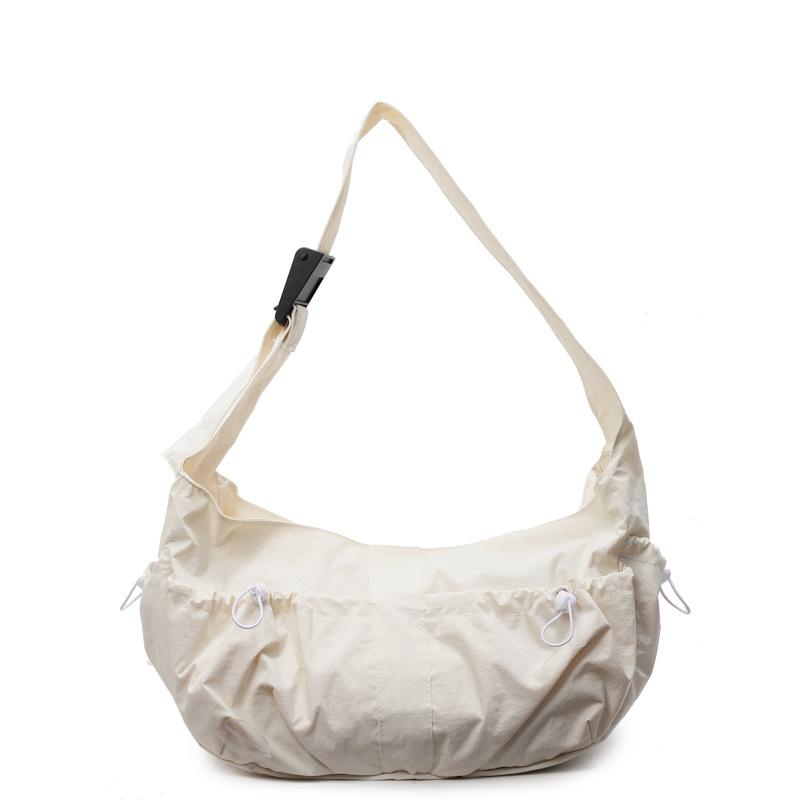 Складная плечевая сумка большой вместимости, легкая сумка-мессенджер на кулиске, простая повседневная сумка-пельмень, сумка для ежедневных прогулок для женщин