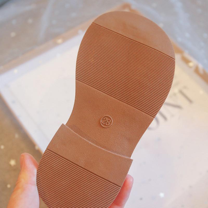 Girls' Leather Shoes Rhinestone Decorated Simple Solid Color Kids Shoes