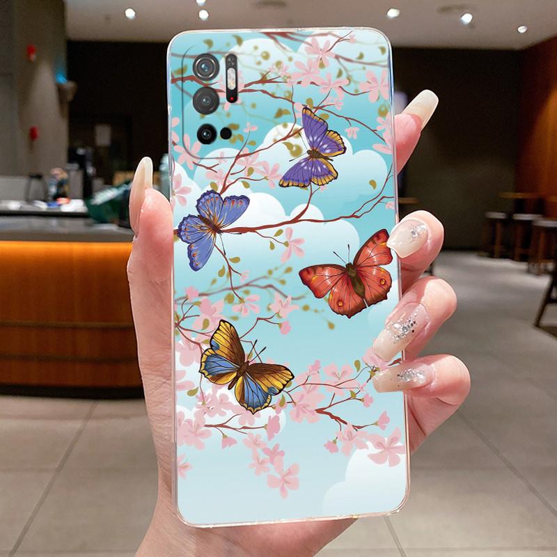 For Redmi Note 10 JE 10T JE Case Clear Luxury Butterfly Flower Soft Silicone Back Cover For Xiaomi Redmi Note10T JE Phone Casing