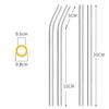 8Pcs High Borosilicate Glass Straws Straight Reusable Drinking Straw Boba Bubble Milk Smoothies Fruit Cocktails Bar Accessories