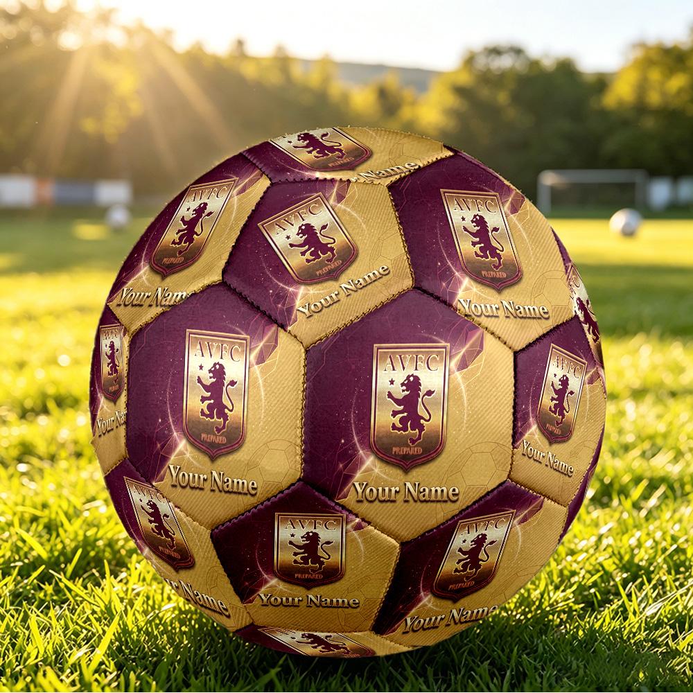 Personalized Size 5 Football Aston Villa Pattern Outdoor Game Sports Ball Gift