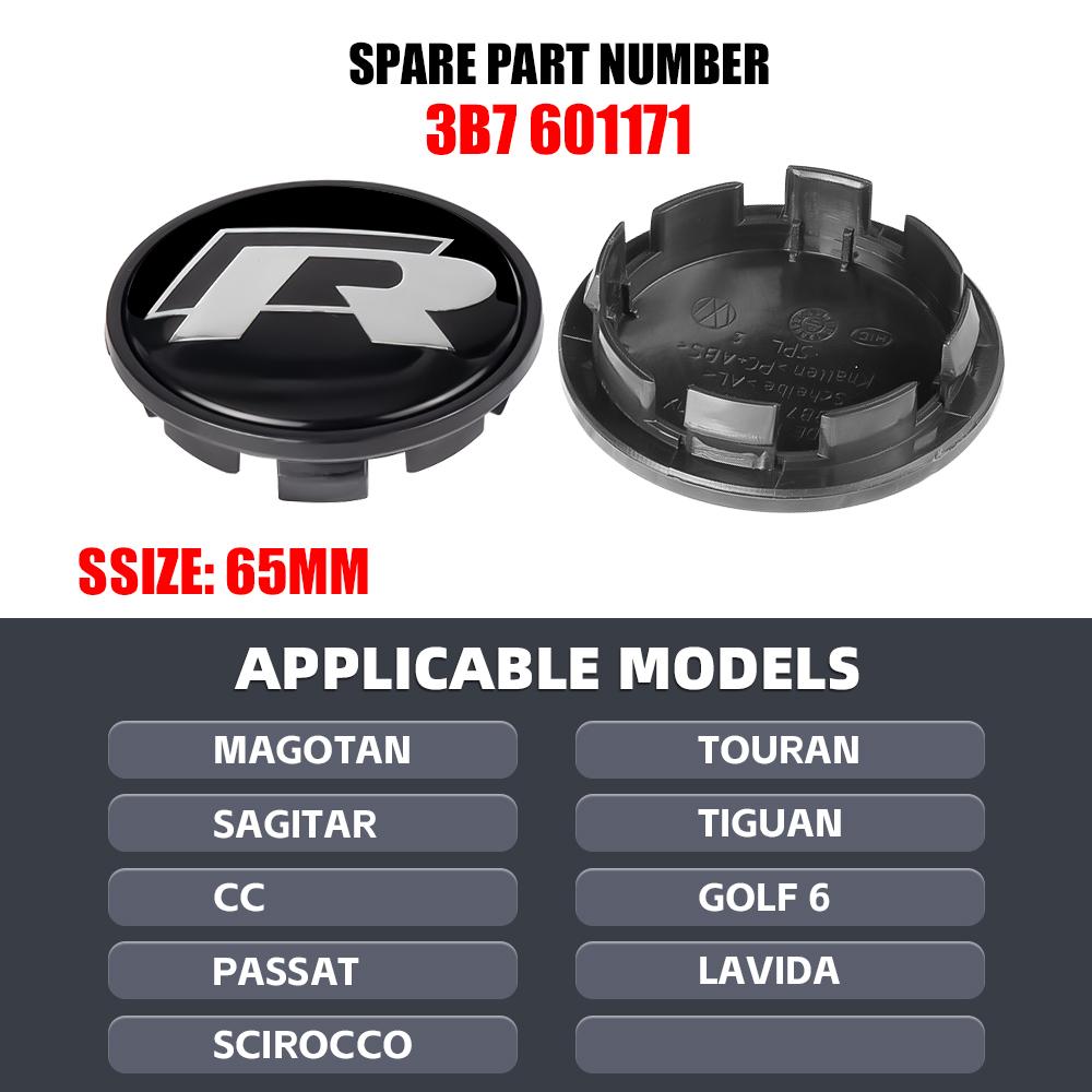 HIJK1 Emblems 56/65/66MM Car Wheel Center Hup Caps Wheel Cover For Volkswagen Passat CC Tiguan L Golf 6 Variant Touran Sagitar GTI VW