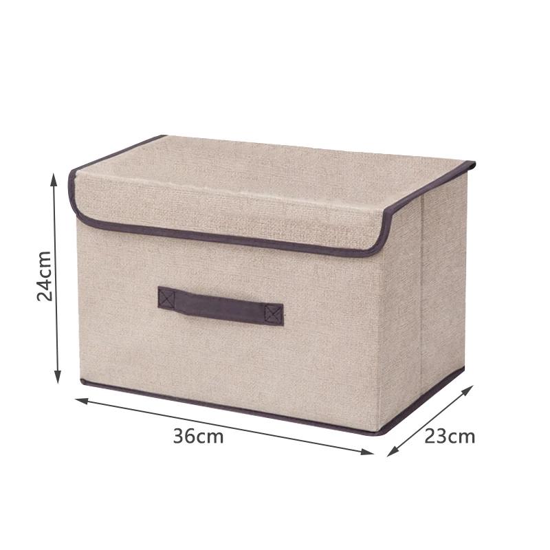 Нетканый материал складной ящик для хранения спальный шкаф игрушки одежда органайзер для мелочей с крышкой нижнее белье носки аксессуары для дома