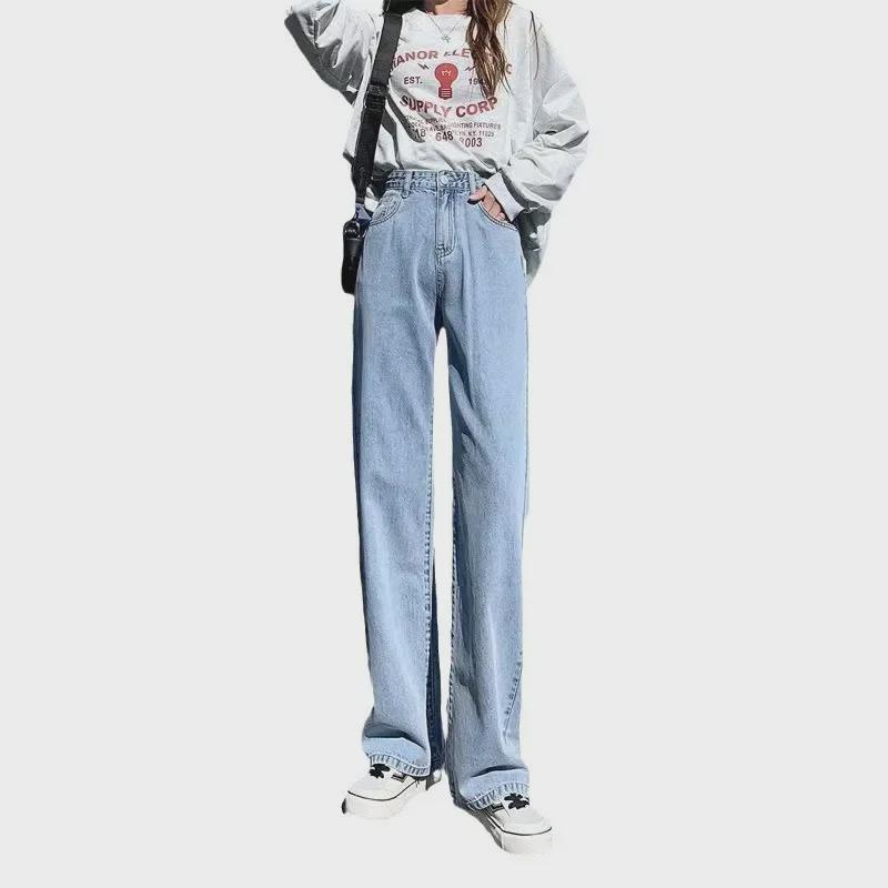 Women's Summer 2024 High-Waist White Wide-Leg Jeans