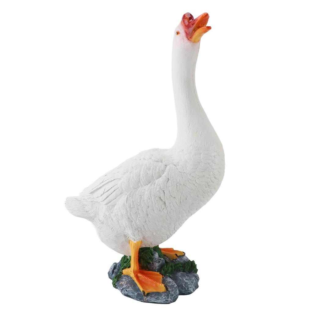 Goose Statue Farm Animal Figurine Resin Goose Sculpture Garden Ornament for Outdoor Backyard Patio