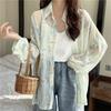 Women's Thin Sunscreen Chiffon Shirt In Summer Korean Style Lazy Hong Kong Style Long-sleeved Shirt Casual Loose and Versatile Top