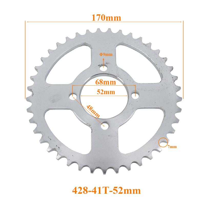 Цепи 428 37T/40T/41T/43T/48T 37MM-76MM Звездочки Задние Звездочки Для 110cc 125cc 140cc Мотоциклов Грязевых Питбайков
