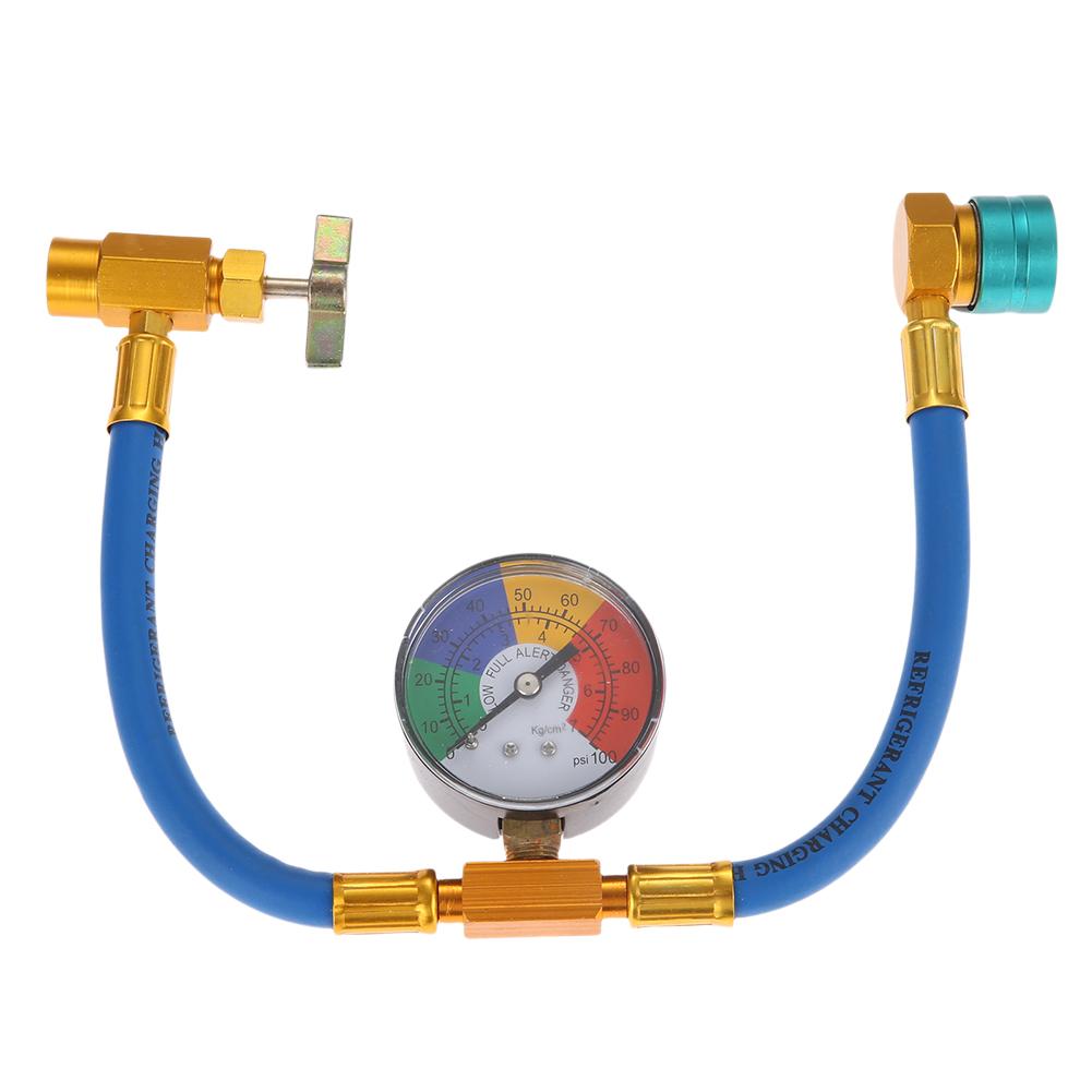 R1234YF Refrigerant Charging Hose with 1/2 Inch ACME LH AC Recharge Hose 14mm Low Side Quick Coupler Refrigerant Gas Refill