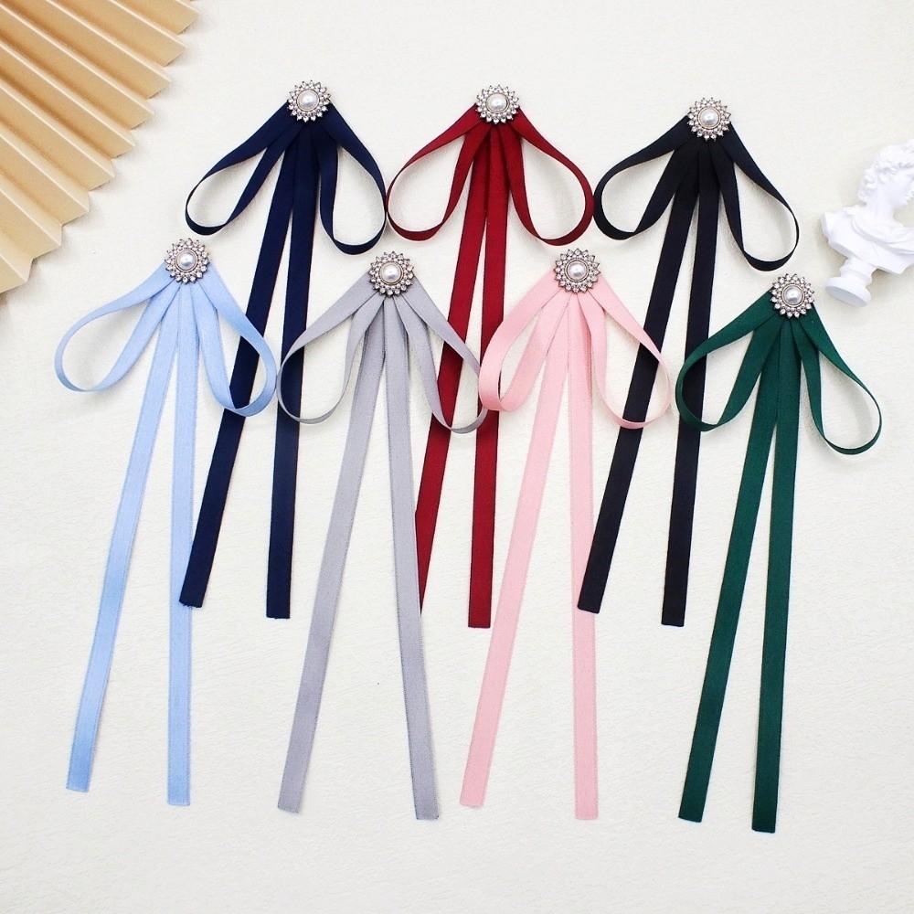 Imitation Pearl JK Bow Tie Business Cravat Vintage Ribbon Brooches  School Costume