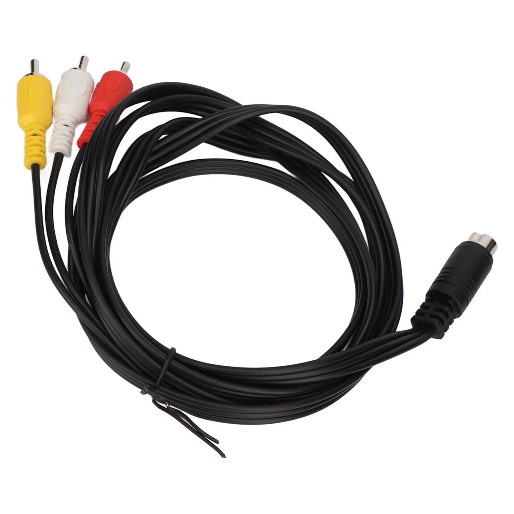 Mini DIN 10 Pin To 3 RCA Cable Male To Male Clear Signal Video Adapter Cord for TV Monitor