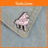 Creative Cartoon Pink Piano Brooch Charming Alloy Pin For Unique Fashion Accessories