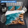 3PCS Ocean Starfish Shells Bedding Set,Including 1pc Duvet Cover And 2pcs Pillowcases Perfect for Bedroom, Dormitory, Fan Christmas gift