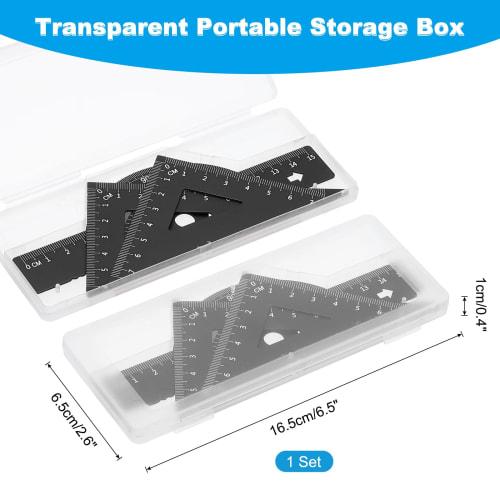 PATIKIL Triangle Ruler Protractor Set, 4-Piece Aluminum Alloy Ruler and Metal Drafting Ruler Tool Kit, Geometry Protractor for Classrooms, Teachers, a