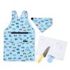 [Colorful Candy Style] Back Cloth Apron & Cooking Item Set, Water Repellent, No Iron, Back Cloth Apron, Knife, Peeler, Cutting Board, Triangle Sling,
