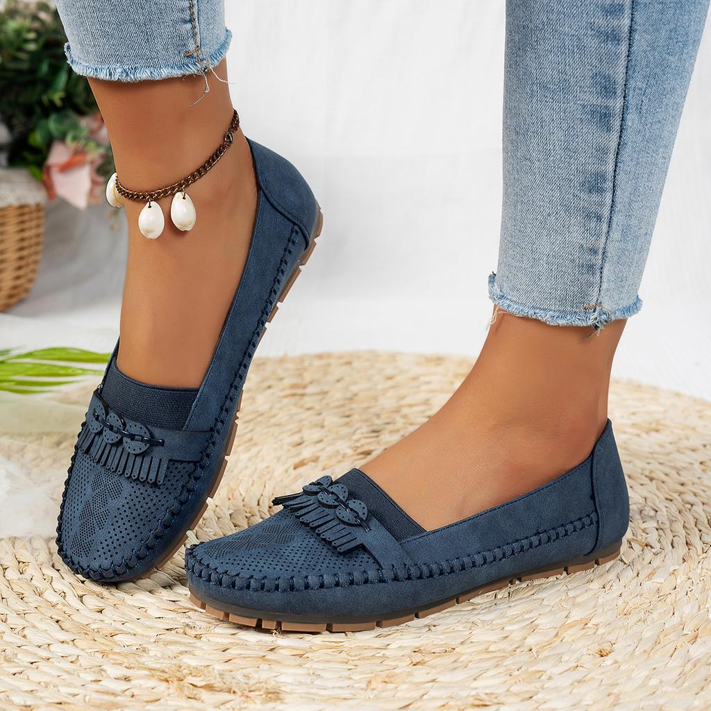 2025 New Women Flats Shoes Trend Slip On Loafers Casual Round Toe Flat Sneakers Women Breathable =Shallow Comfort Shoes Ladies