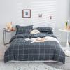 Lightweight Comforter Queen Set Soft Microfiber Checkered Bedding Set Reversible Warm Microfiber Duvet Cover for All Season