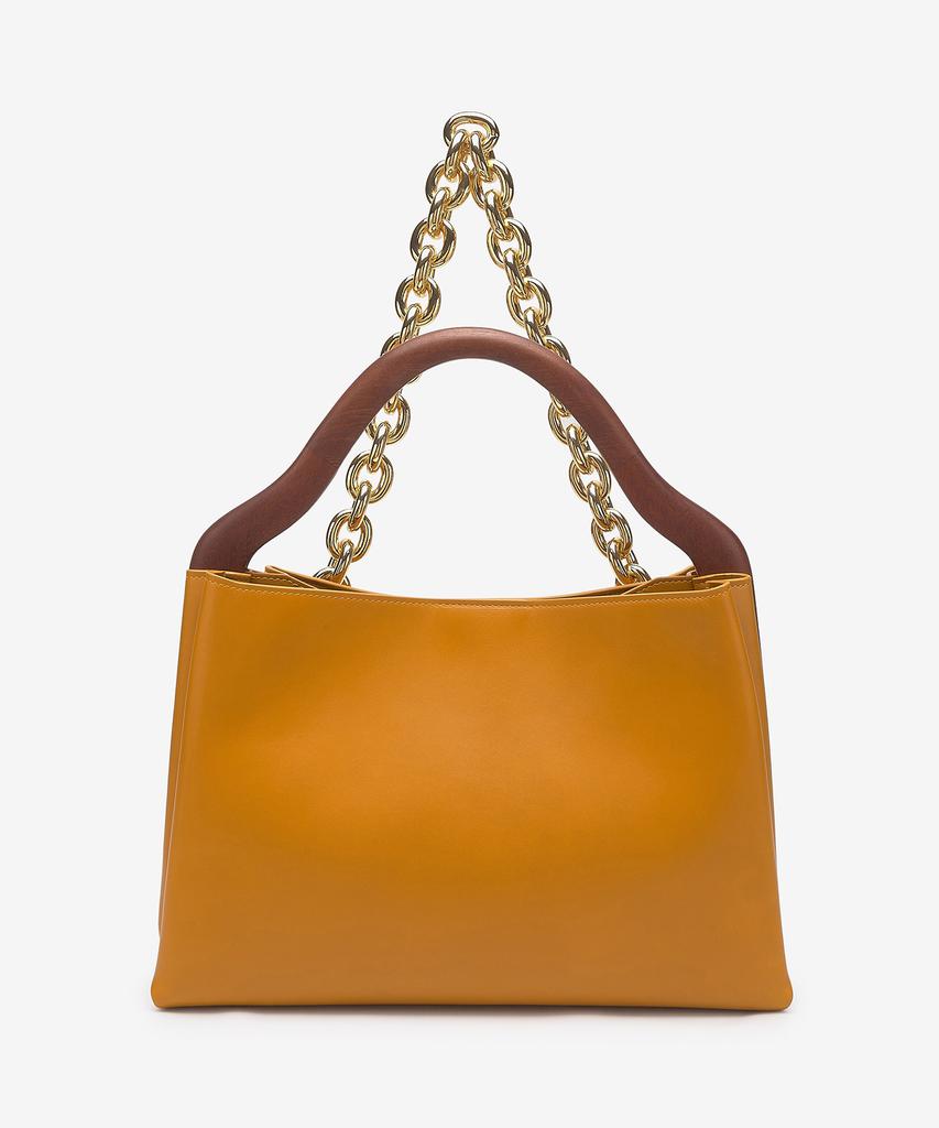 Bottega Veneta Chain Detail Woven Handle Mount Tote Bag - Light Brown / 667410V12J27720