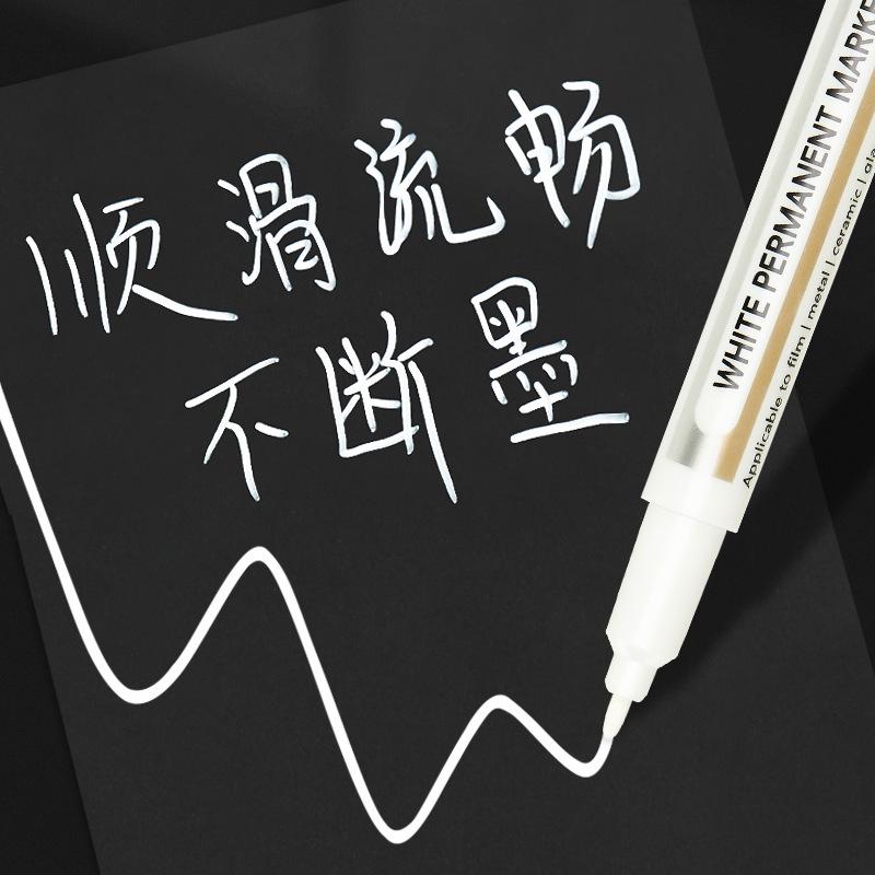 Очень толстый белый маркер на масляной основе, быстросохнущий, водостойкий, для художественных выделений и обводки