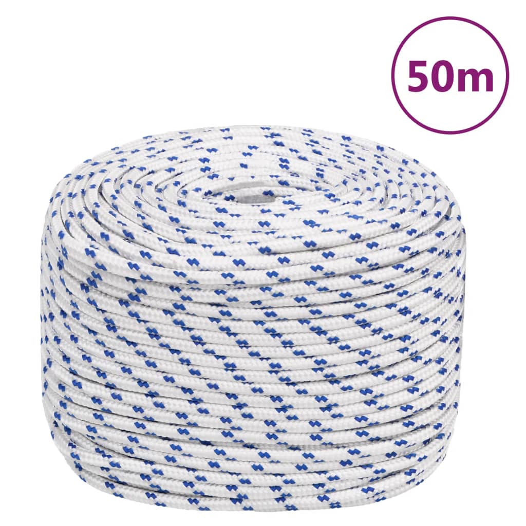Vidaxl Linka Żeglarska, Biała, 6 Mm, 50 M, Polipropylen