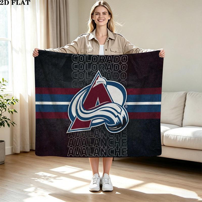 Colorado Avalanche Print Flannel Blanket High Quality Warm Comfortable Cover for All Seasons Perfect for Gifts Home Decor