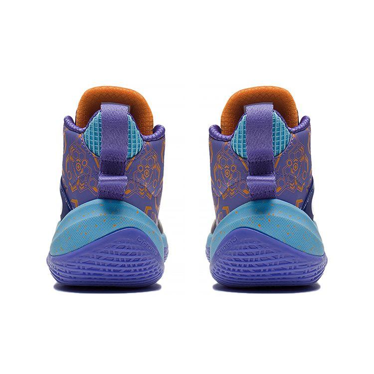 Li Ning Youth  Children Pioneer-Force I Team Antibacterial Shock Absorption Durable Support Basketball Shoes Kids Basketball Shoes Purple YKBR052-51