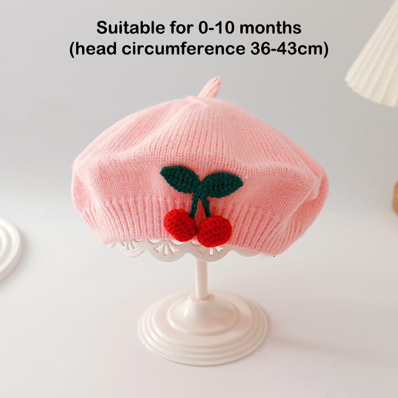 Милый детский вязаный берет вишневого цвета, детская зимняя теплая шапочка для малышей, детские шапочки, модная милая детская ветрозащитная шапка, подарки