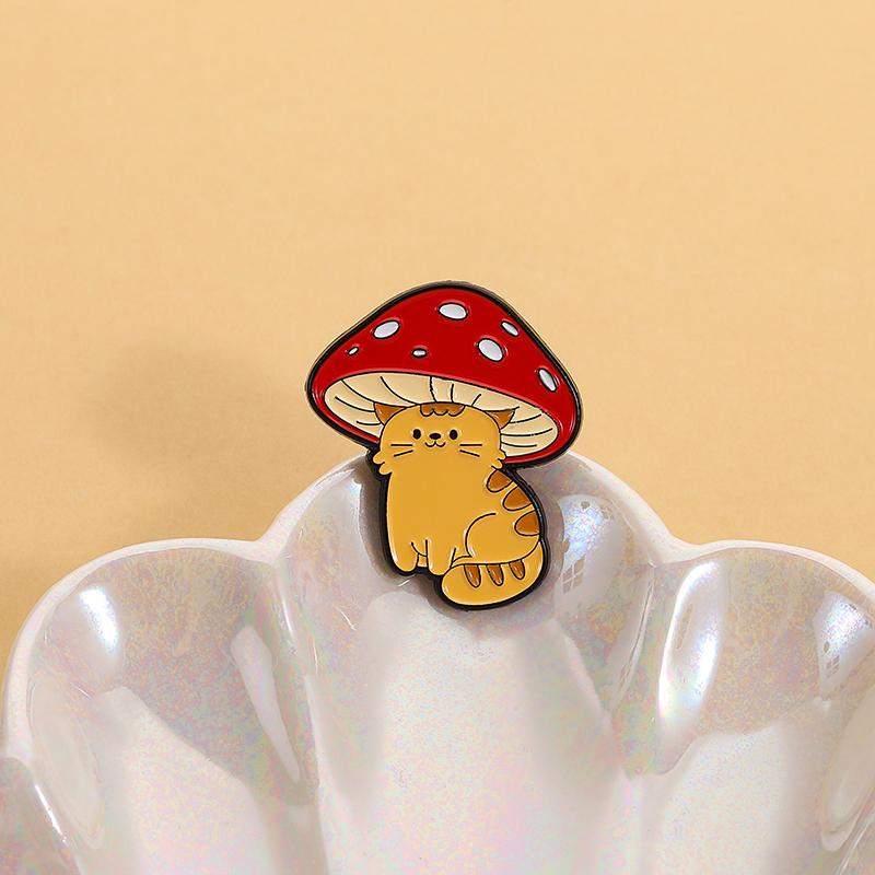 Эмалевые значки 'Животные-грибы' на заказ 'Кошка Собака Гусь' Броши на лацкан Значки Одежда Животные Ювелирные изделия Подарок для детей Друзей