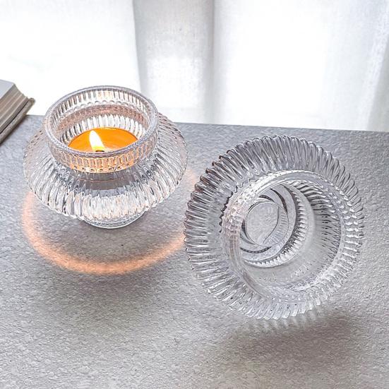 Двусторонний стеклянный подсвечник прозрачный конусообразный подсвечник для чайной свечи подсвечник свадебный