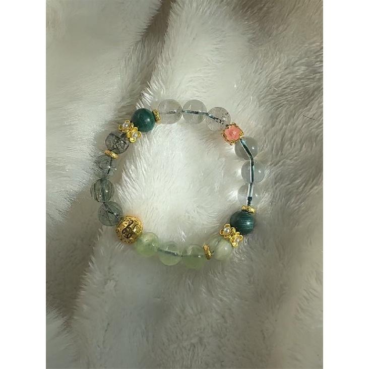Natural Crystal Multi-Gemstone Five Elements Bracelet - Gold, Wood, Water, Fire, Earth Balance - Innovative and Popular Cultural Creation Bracelet