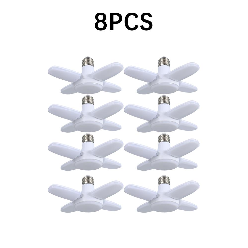 Светодиодные светильники для гаража, промышленное освещение, складная четырехлепестковая лампа мощностью 28 Вт, светодиодные светильники для подвала, деформируемые для гаража, склада, мастерской