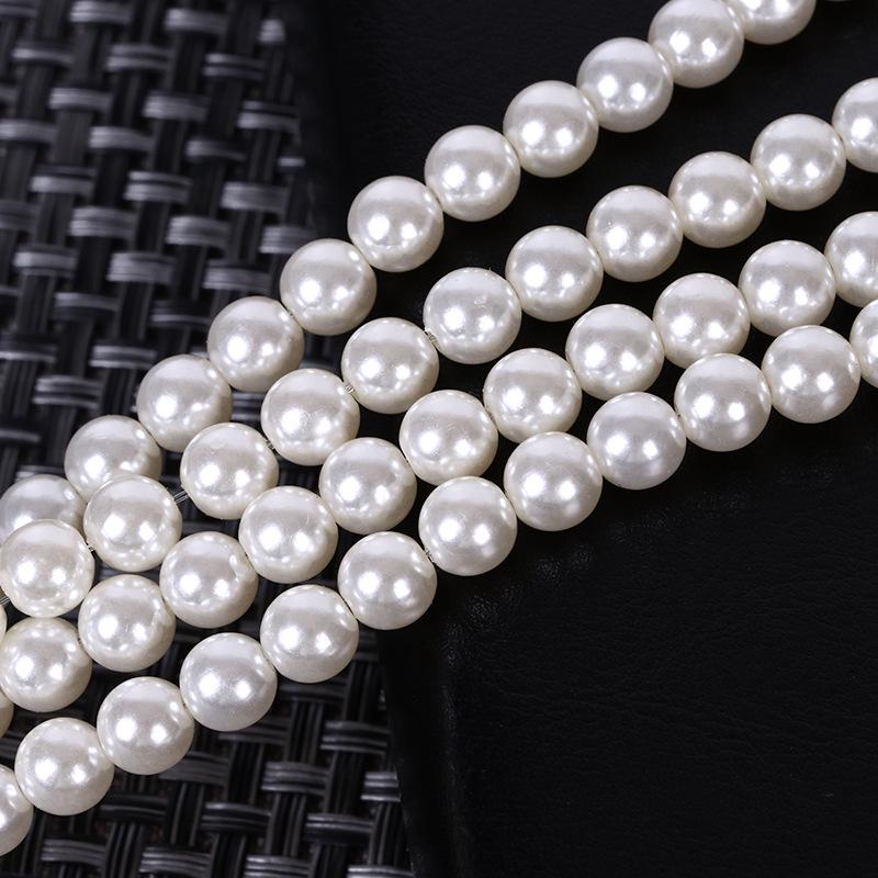 Высокоглянцевые перфорированные бусины из АБС-пластика, имитирующие жемчуг, с прямым отверстием из железной проволоки для бисероплетения своими руками.