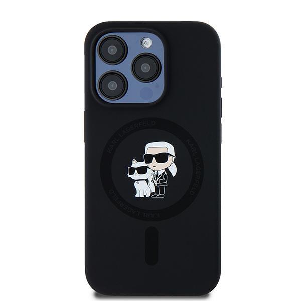 Karl Lagerfeld Klhmp15Lscmkcrhk Iphone 15 Pro 6.1 Czarny/Black Hardcase Silicone Karl & Choupette Magsafe