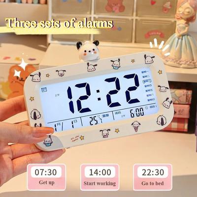 Cinnamoroll Pochacco Блок питания Будильники Цифровые Температура Для студентов Детский Дисплей Украшение Стола