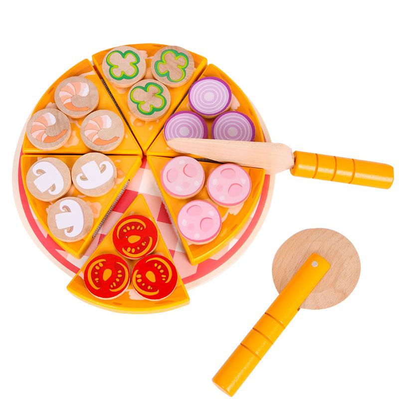 Children's Educational Simulation Wooden Pizza Toy Playhouse Chicele Toy