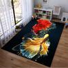 Colorful Betta Fish Design Carpet with Black Background, Living Room Decor Suitable for use as an anti-slip for living room bedroom sofas