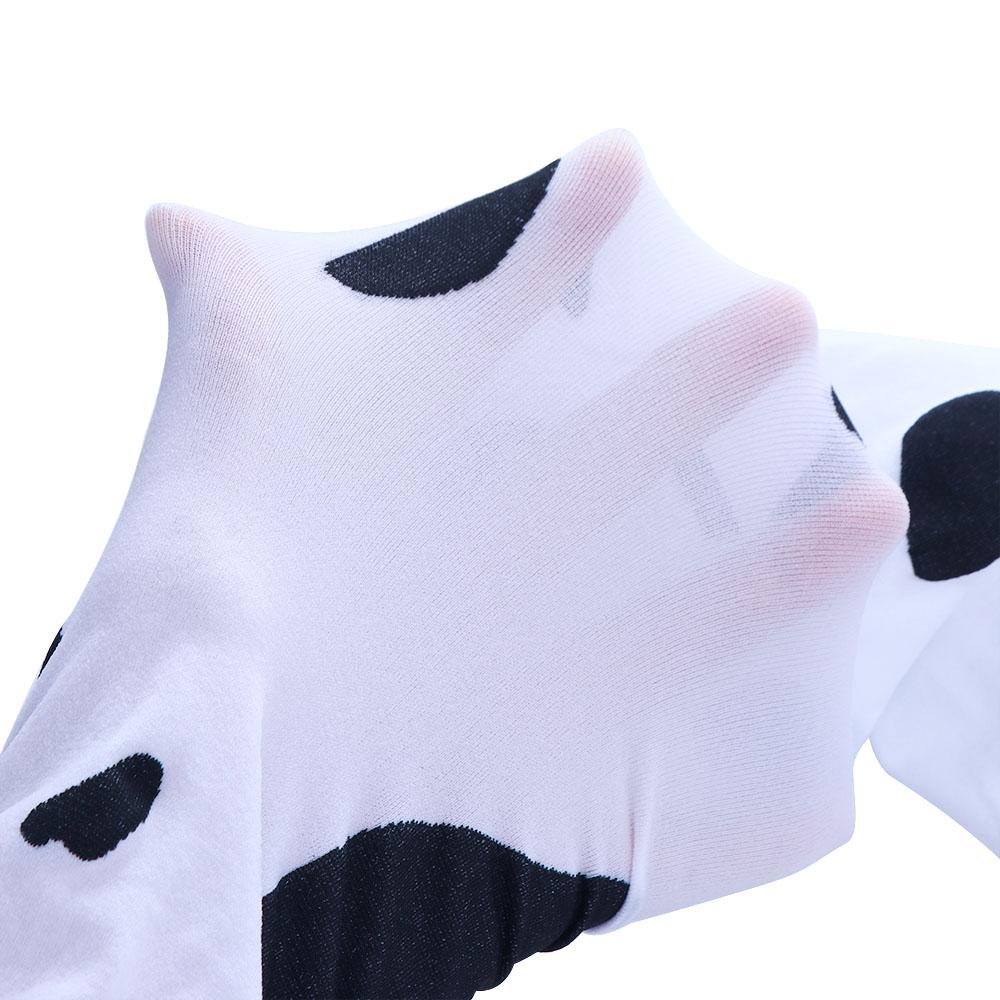 Women Silk Socks Cow Printed Pantyhose Thigh High Stockings Cosplay Stockings Cow Spots Printed