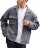 Купить Tech Melton Lining Fleece Jacket XL Mixed Grey Jacket Casual Open Gate Short Length Stretch Elastic Military Pocket Upperwear Autumn Clothes