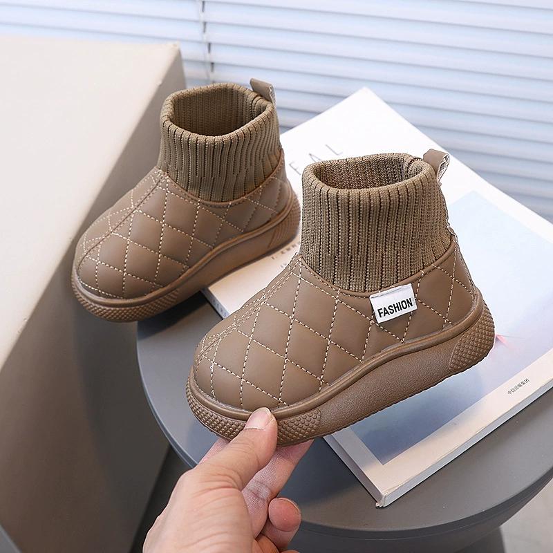 Autumn Winter Warm Snow Boots Children's Velvet Cotton Shoes Winter New Style Girls' Socks Boots Boys' Cotton Boots