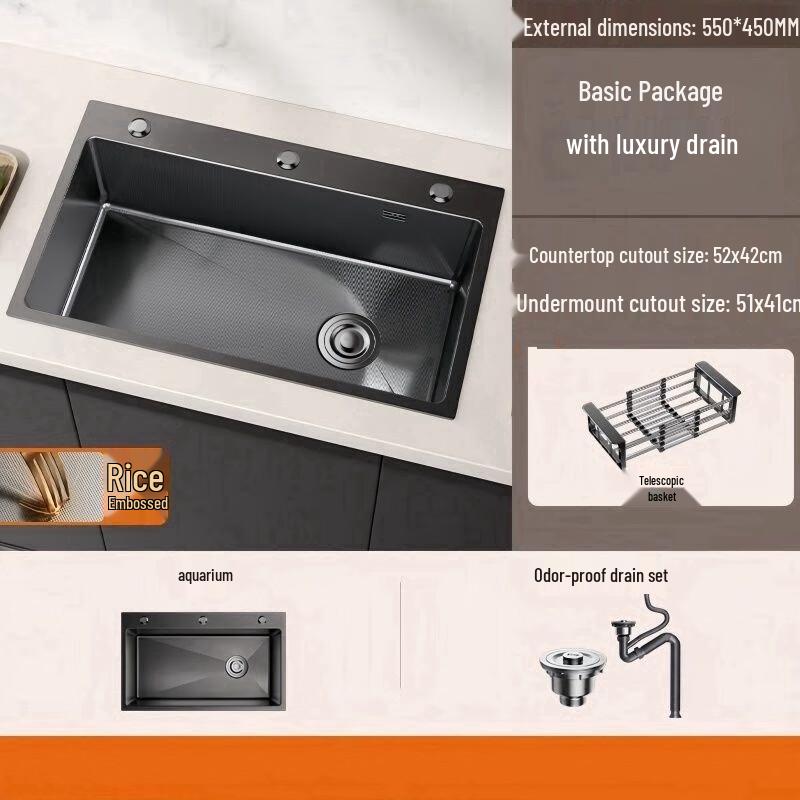 TLXT 304 Stainless Steel Kitchen Sink with Drainer