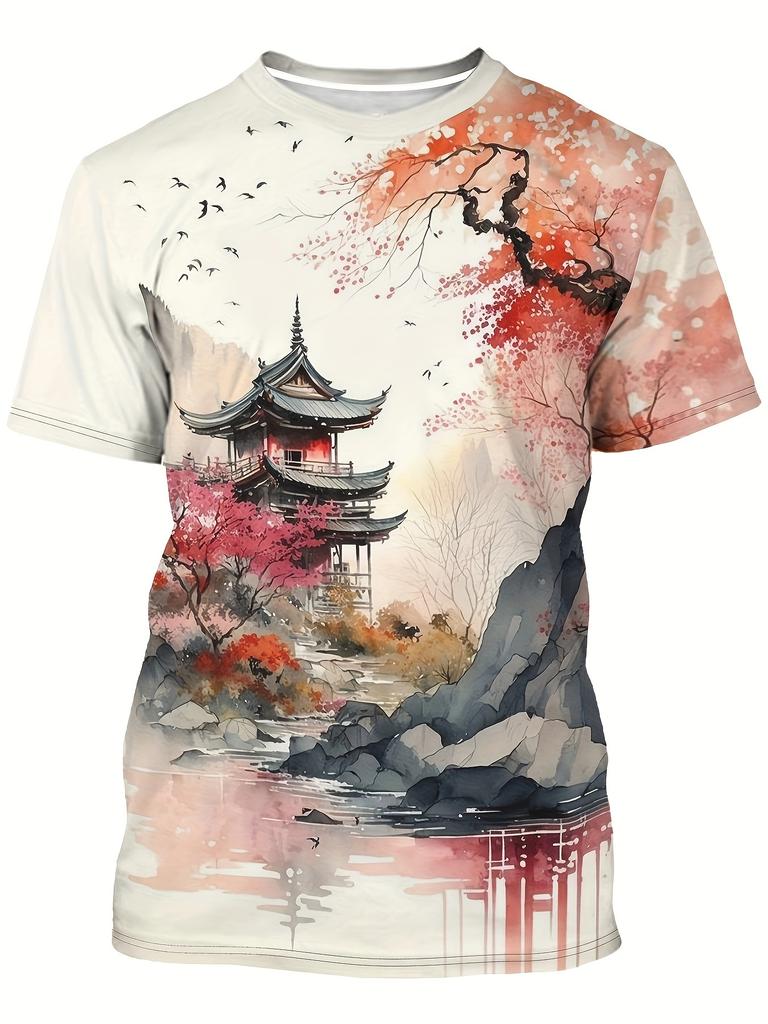 Мужская футболка с 3D-принтом "Курящая монашка" Черная Повседневная Летняя С круглым вырезом С коротким рукавом Модная Полиэстер Уличная одежда Футболка Ретро Одежда