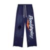 Roughplay Streetwear Pants Mens Loose Fit Distressed Washed Drawstring Trousers