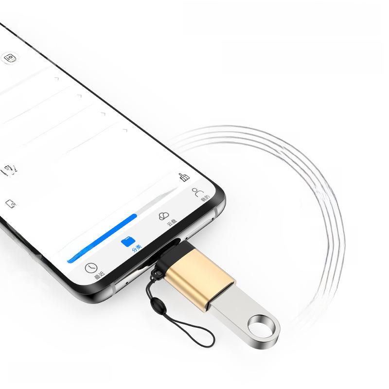 Адаптер Type-C - USB 3.0 OTG со шнурком для подключения мобильных телефонов, мышей и USB-флешек