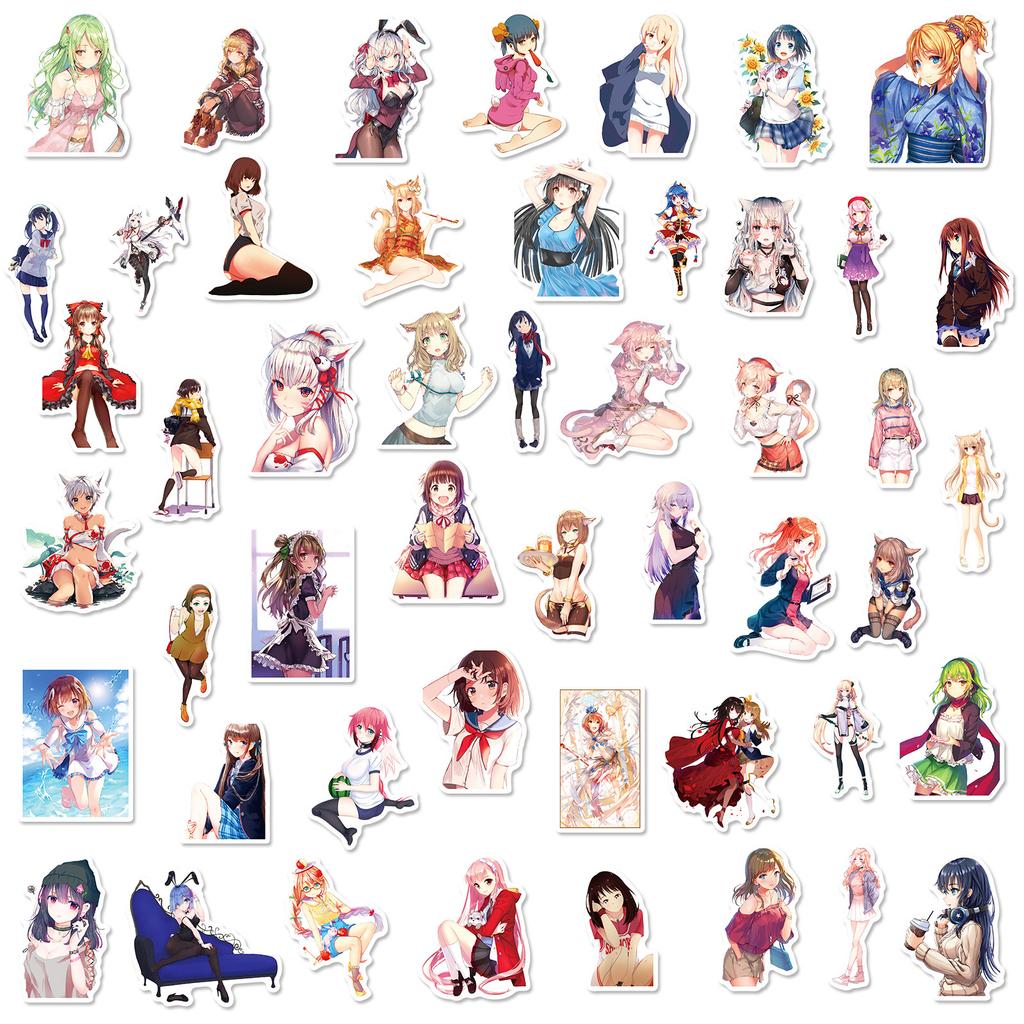 50 Two-Dimensional Day Manga Sexy Beautiful Woman Collection Graffiti Stickers Beautiful Woman Stickers