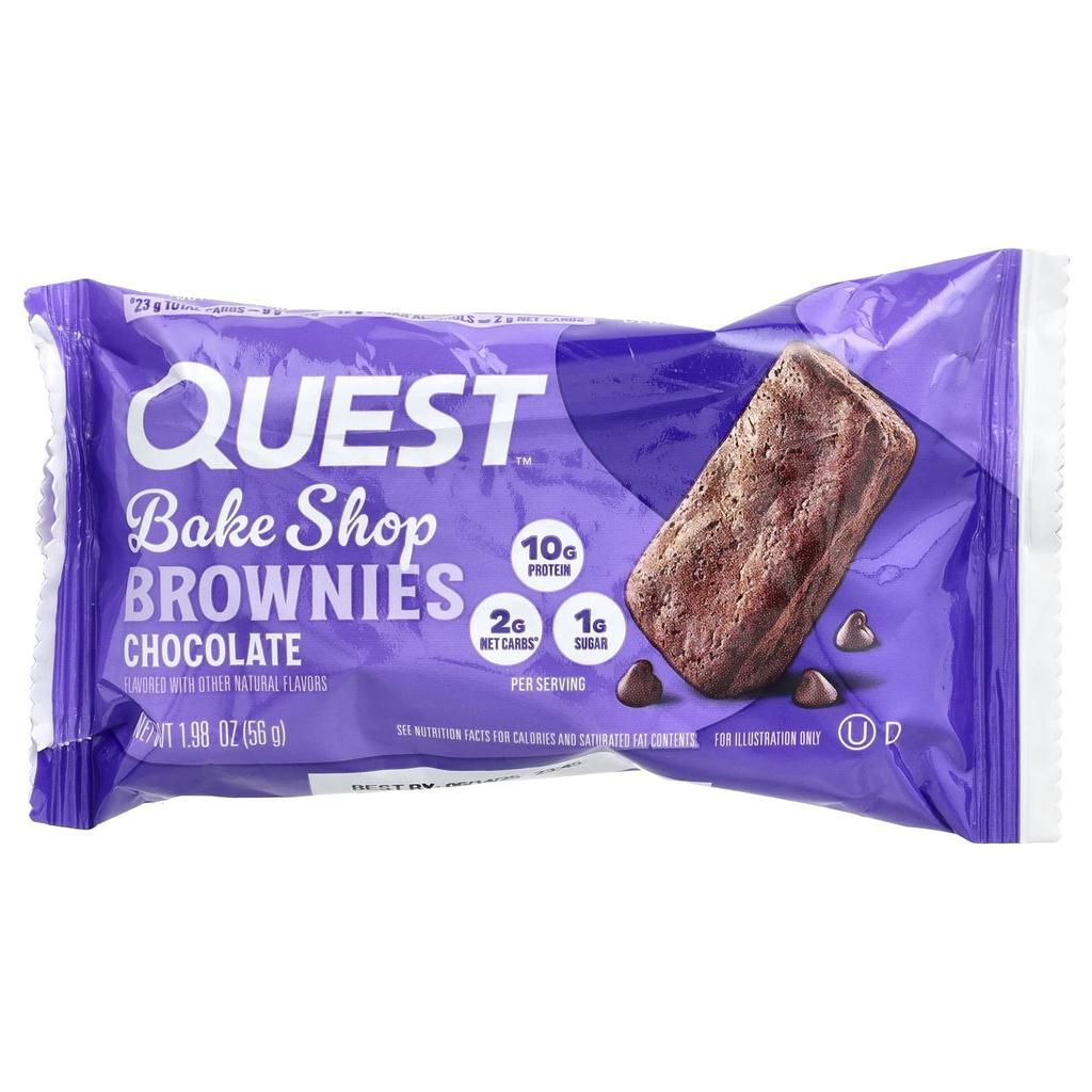 Quest Nutrition Bake Shop Brownies, Chocolate, 4 Brownies, 1.98 Oz (56 G) Each
